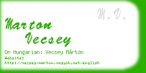 marton vecsey business card